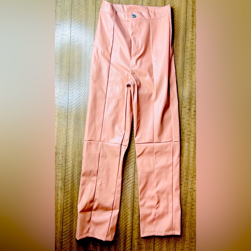 High Rise faux leather pant
